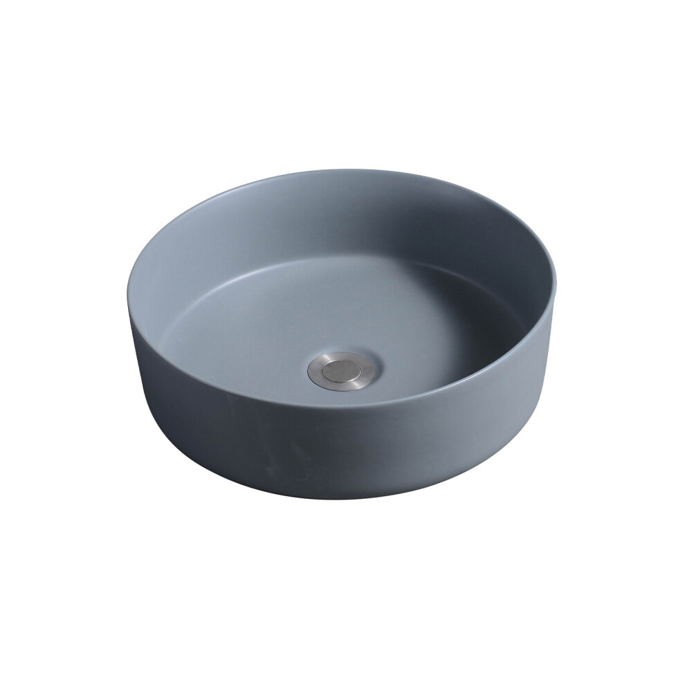 7844 Ceramic Vert Round Countertop Basin In Dark Grey 5056010148350