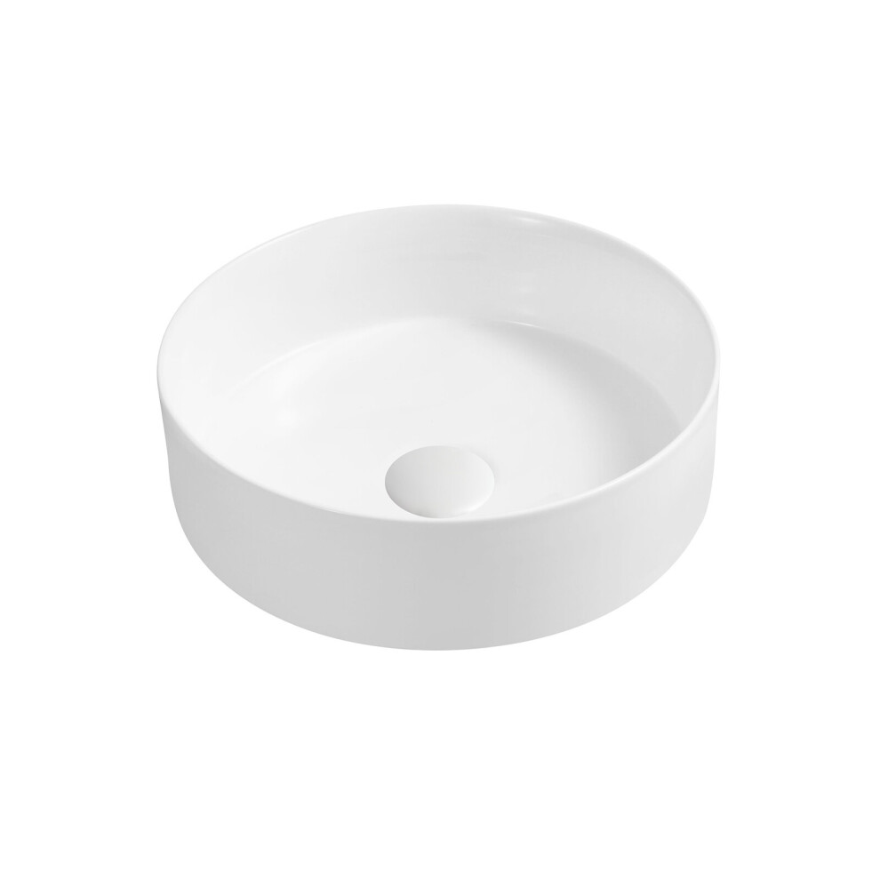 7844 Ceramic Vert Round Countertop Basin In Matte White 5056010148381