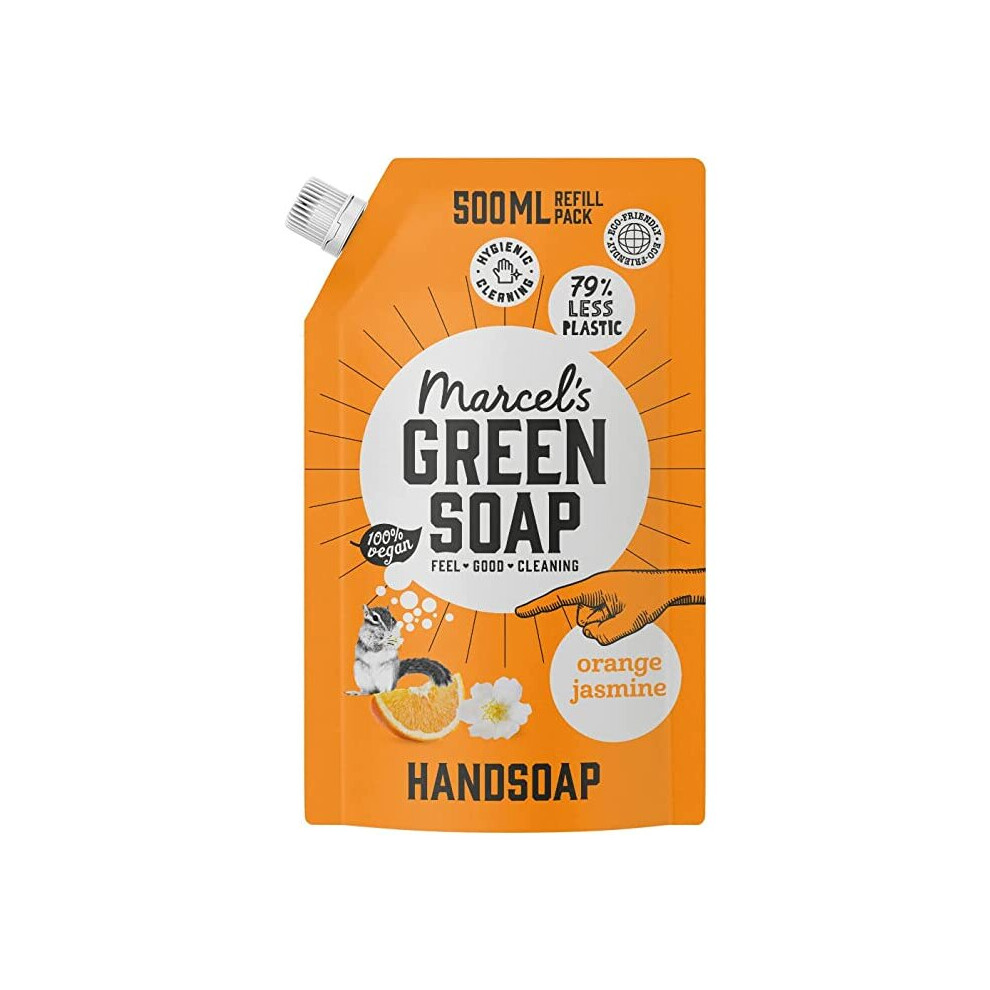 Marcel's Green Soap - Hand Soap Refill Orange & Jasmine - Handwash Dispenser Refill - Vegan - 500 ml - Image 3