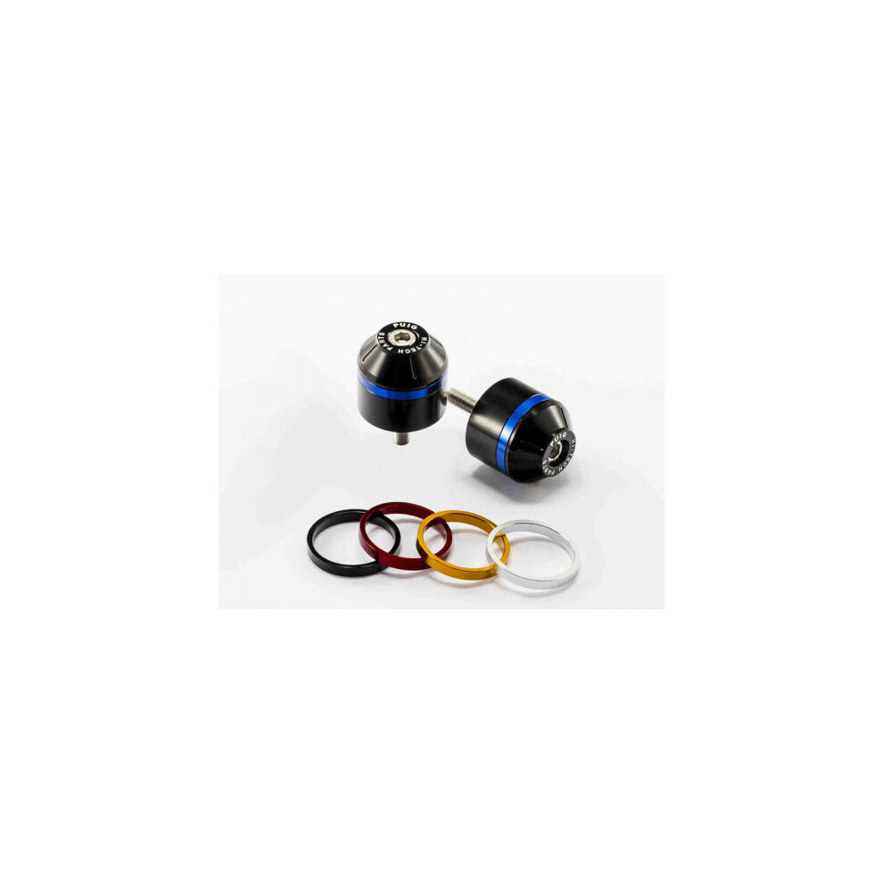 Puig Short Bar End Weights With Coloured Rim For Triumph Street Triple (13-16) Black 8157000000782