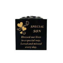 Graveside Memorial Rose Bowl Plastic Black Remembrance - Son