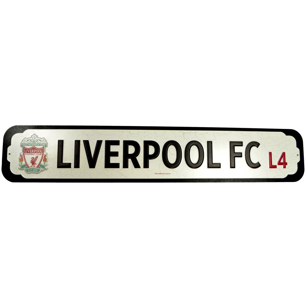 Liverpool Crest Deluxe Metal MDF Stadium Signs 60cm x 10cm