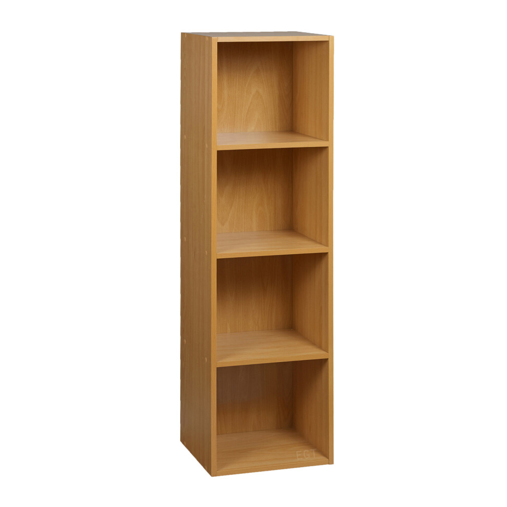 (Beech, 4 Tier) URBN LIVING Wooden Bookcase Storage Shelf