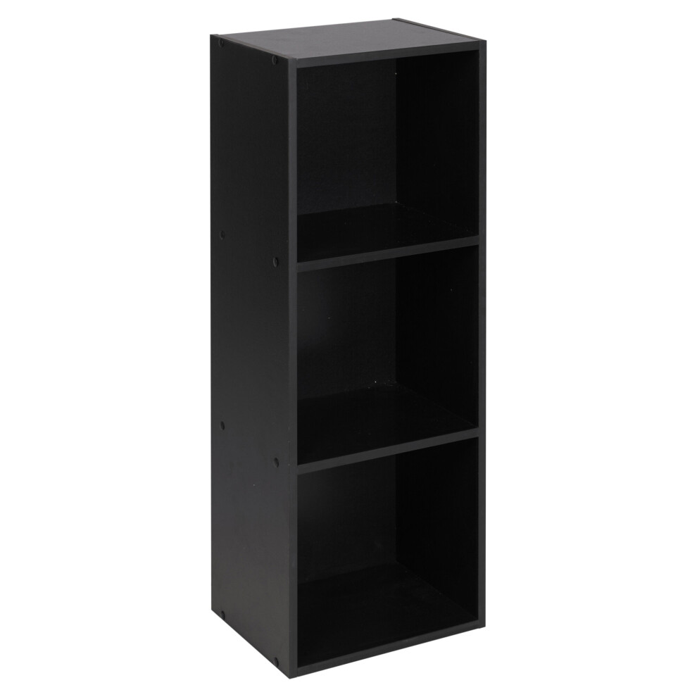 (Black, 3 Tier) URBN LIVING Wooden Bookcase Storage Shelf