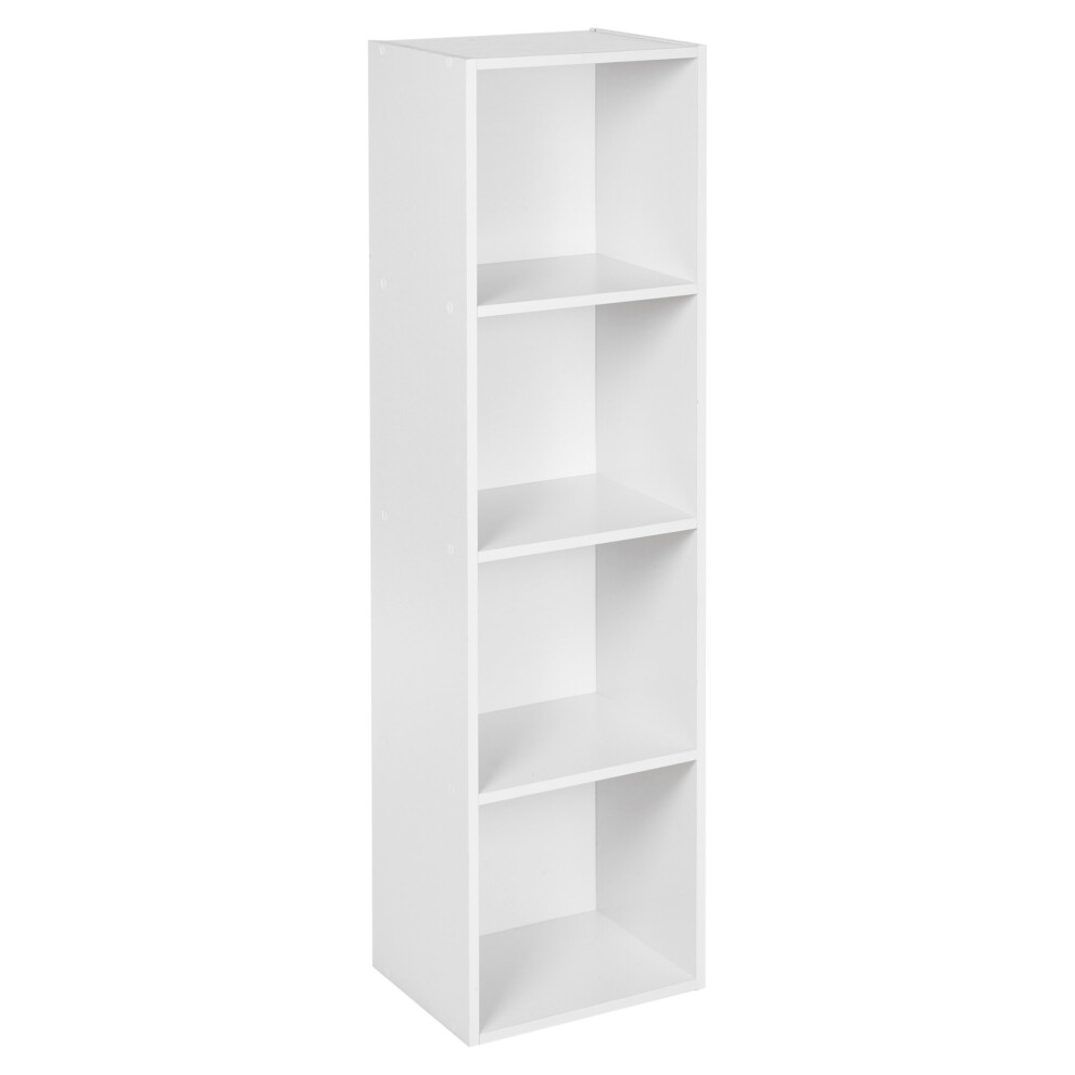 Urbn Living (, 4 Tier) Wooden Bookcase Storage Shelf White