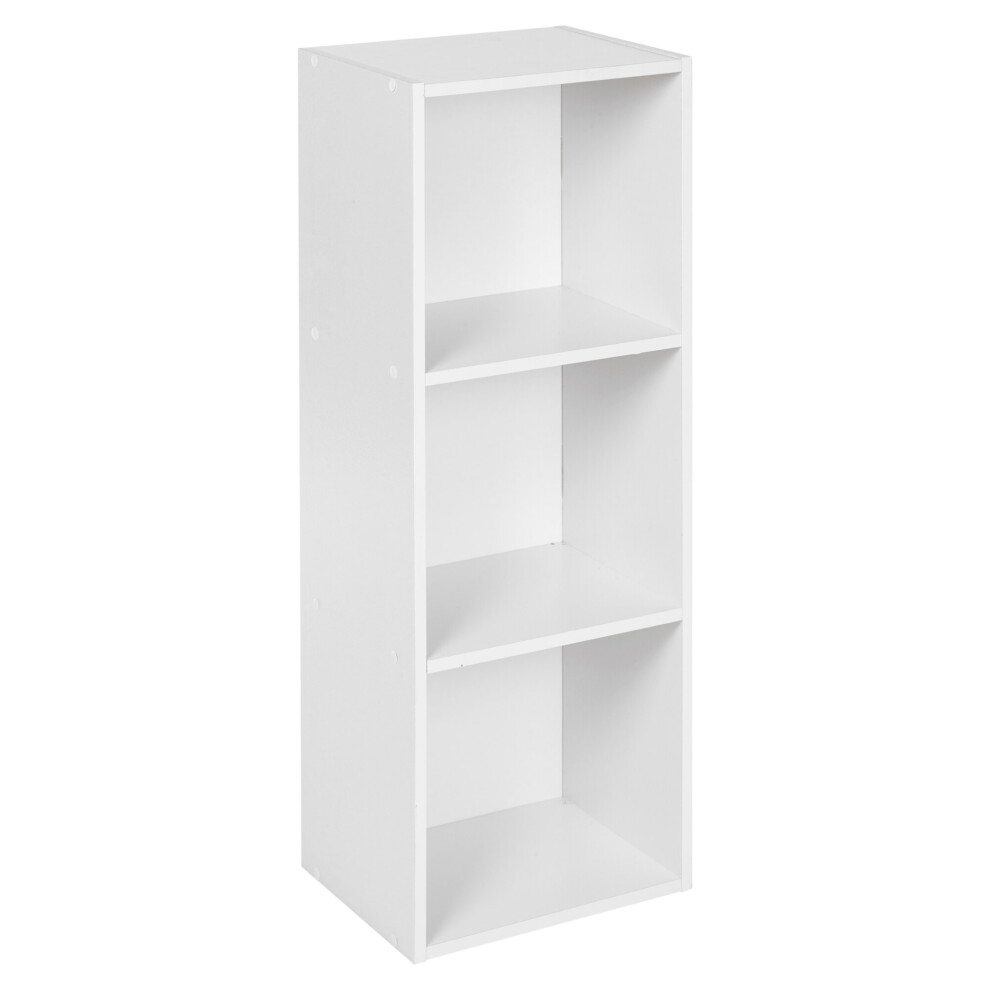 (White, 3 Tier) URBN LIVING Wooden Bookcase Storage Shelf