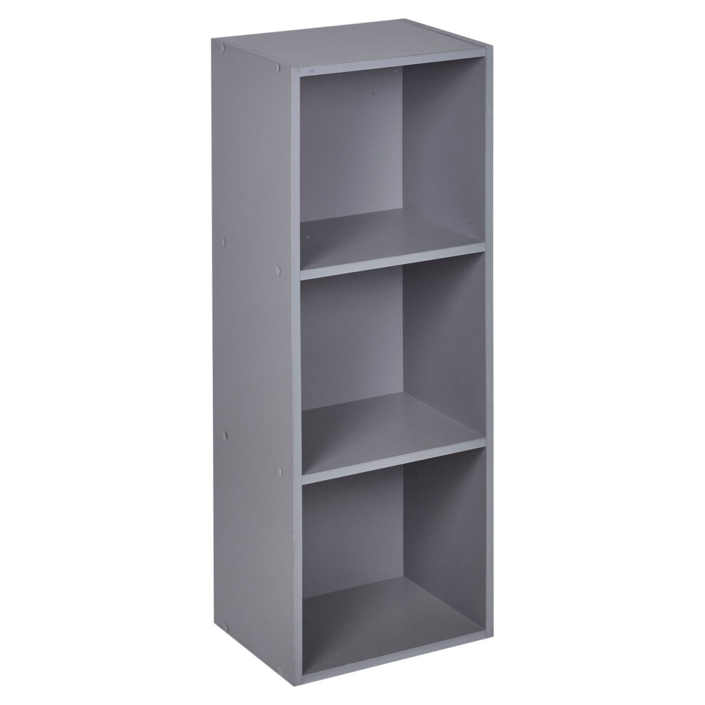 (Grey, 3 Tier) URBN LIVING Wooden Bookcase Storage Shelf