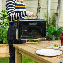 Gloss Black Stylish Barbecue in Portable Bag Shape Best UK