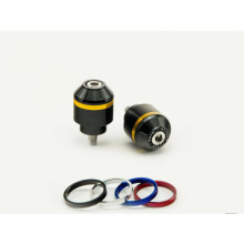 Puig Short Bar End Weights With Coloured Rim Black For Yamaha MT-07 Tracer (16-17)