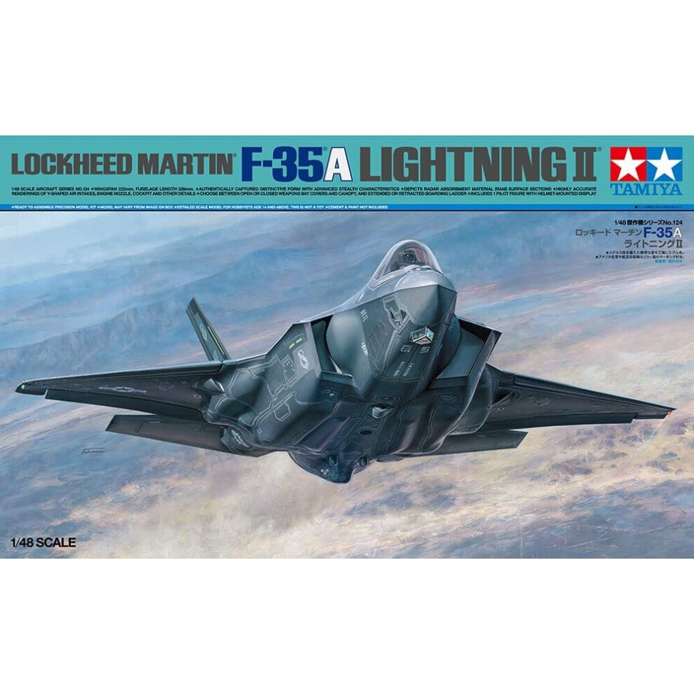 Tamiya 61124 1:48 Us F-35A Lightning Ii - Faithful Replica, Plastic Kit