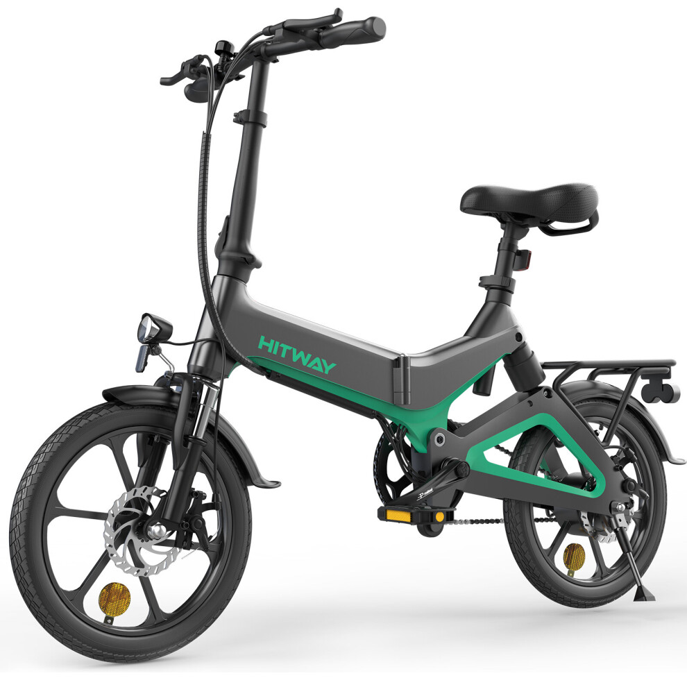 HITWAY Adults Electric Bike 16 inch Black with Foldable Function