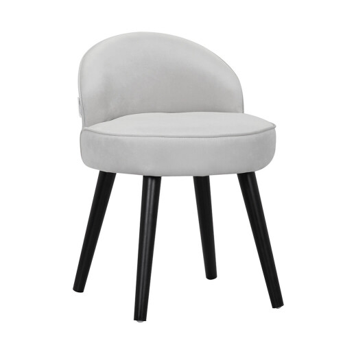 Living And Home Modern Velvet Dressing Table Stool with Solid Wood Legs 2