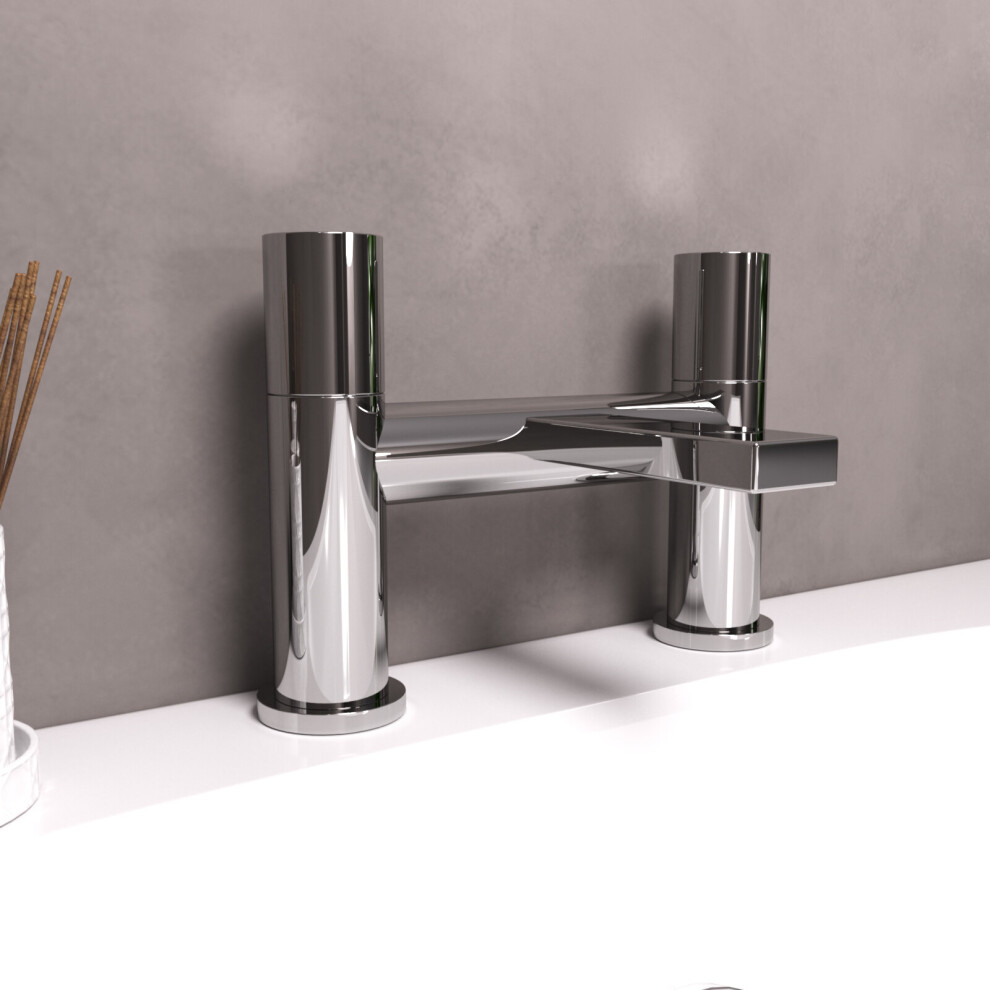 Arte Handleless Futuristic Polished Chrome Bath Filler Tap Deck Mounted Brass