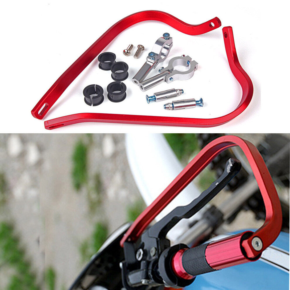 (Red) Motorcycle Handguard Aluminum 7/8" 22Mm Handlebar Hand Brush Guards For Motocross Dirt Bike Atv Off Road Red 647297381599