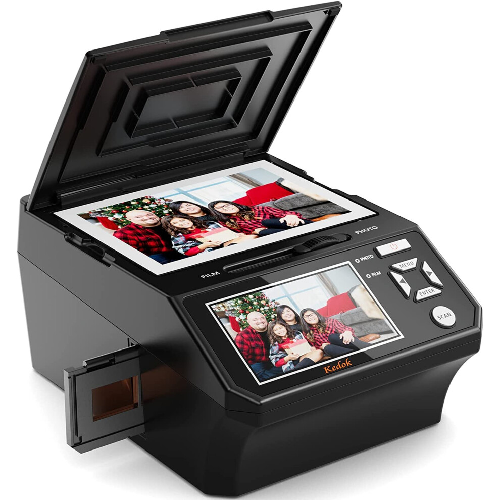 22MP Photo Film & Slide Scanner with 5'' Screen, 35mm/135/110/NameCard