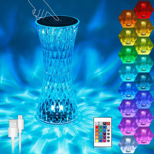 LED Crystal Table Lamp Acrylic Diamond Night Light with Remote Control 1