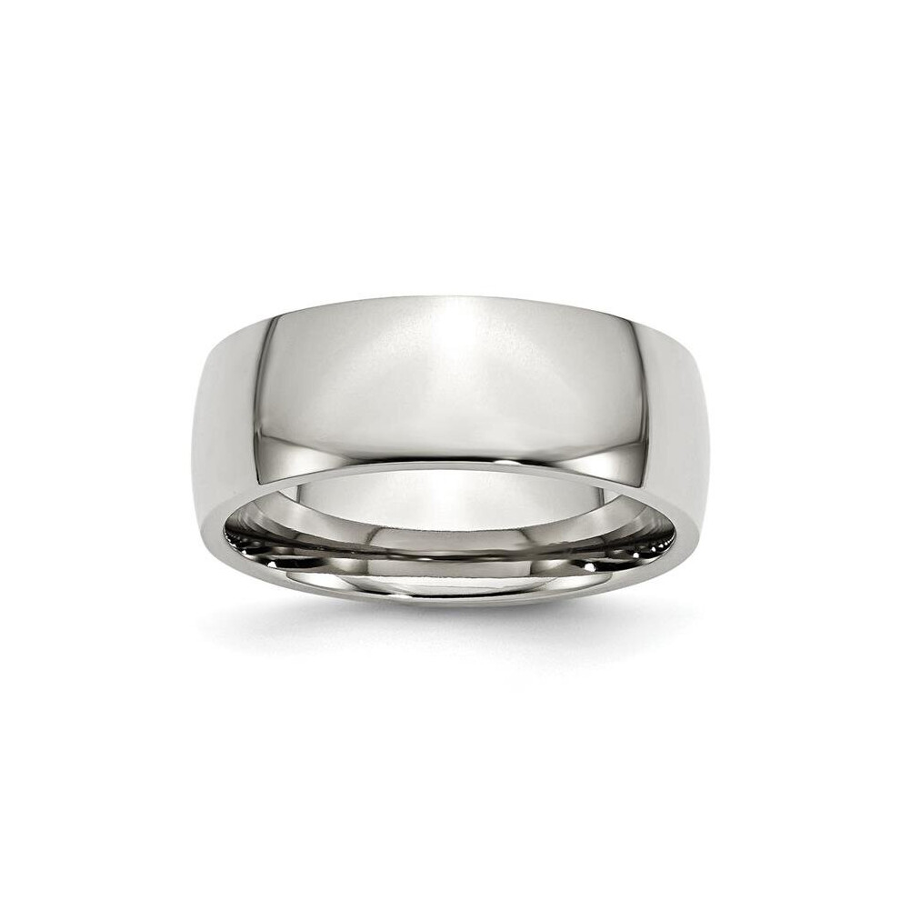 8 mm Stainless Steel Polished Band - Size 6-image-OPC-PB9WT2Q-NEW