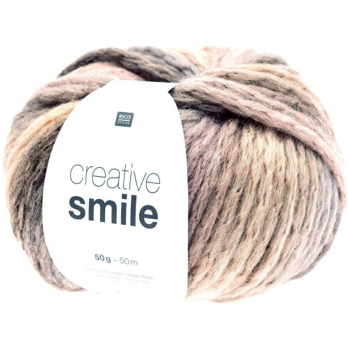 Rico Knitting Wool Creative Smile Colour Gradient Washable Chunky Yarn - Snow