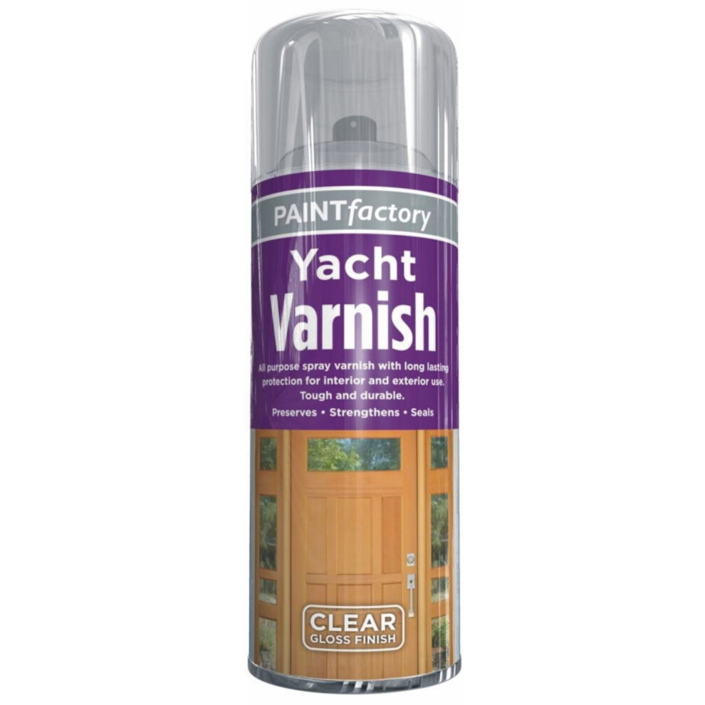 400ml Clear Yacht Varnish Spray Paint Aerosol Lacquer Wood Metal