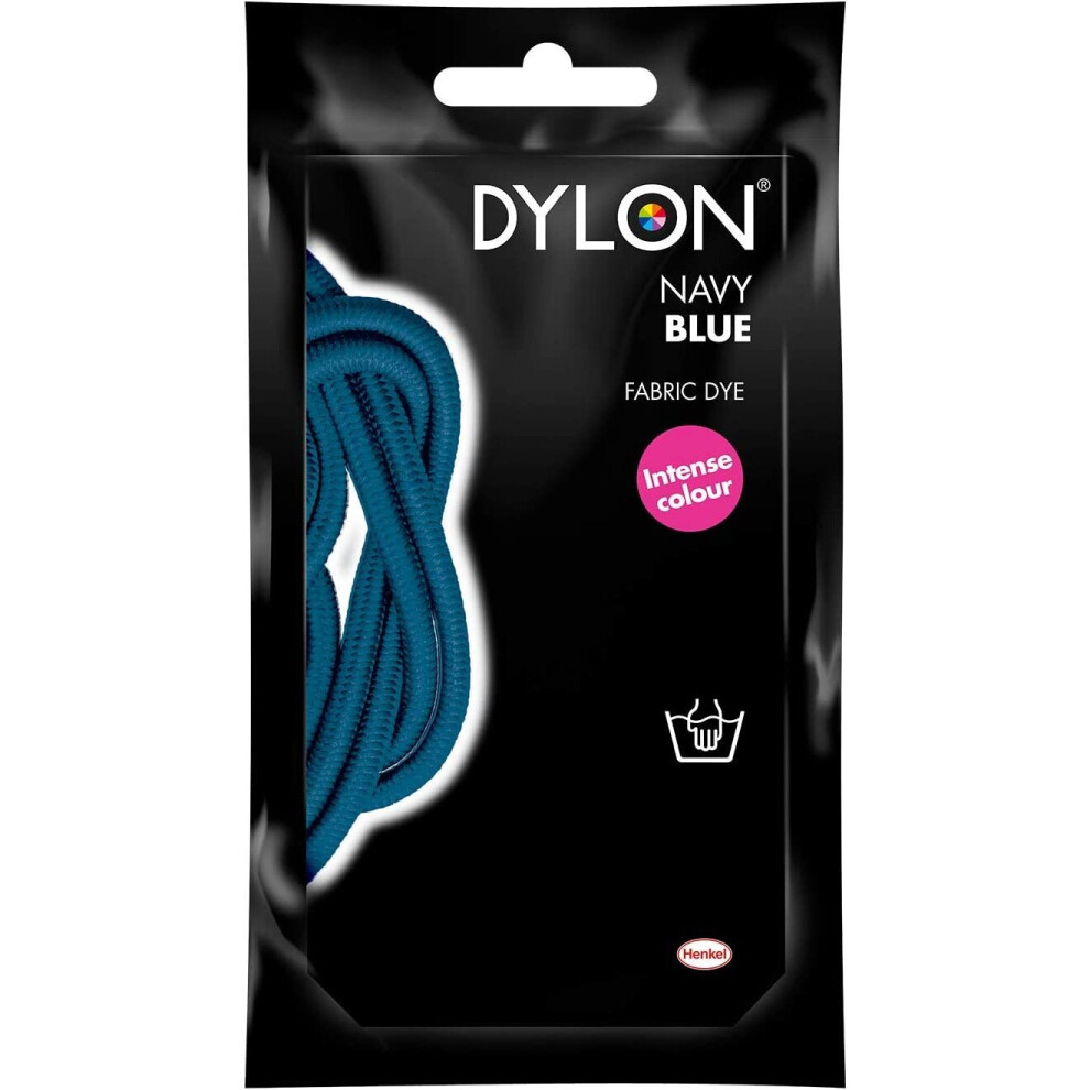 DYLON Hand Dye, Fabric Dye Sachet for Clothes, Soft Furnishings and Projects, 50 g - Navy Blue