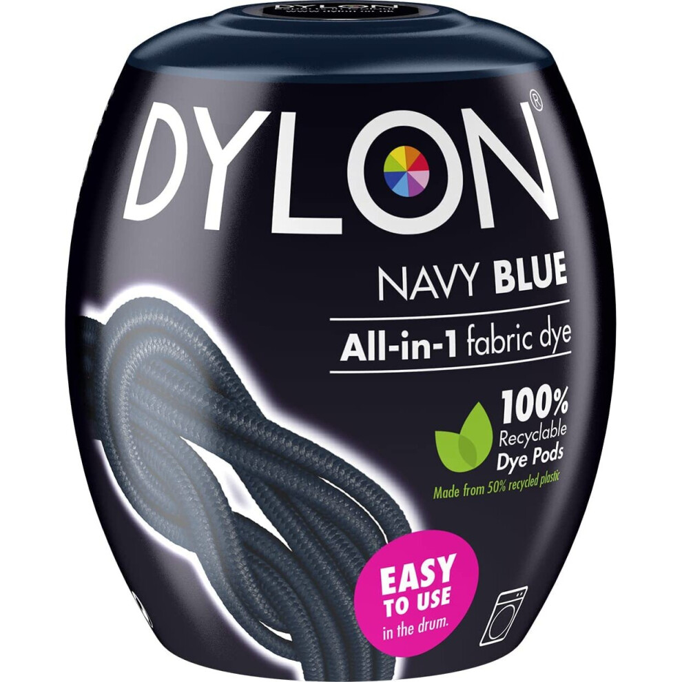 DYLON Washing Machine Fabric Dye Pod for Clothes & Soft Furnishings, 350g - Navy Blue
