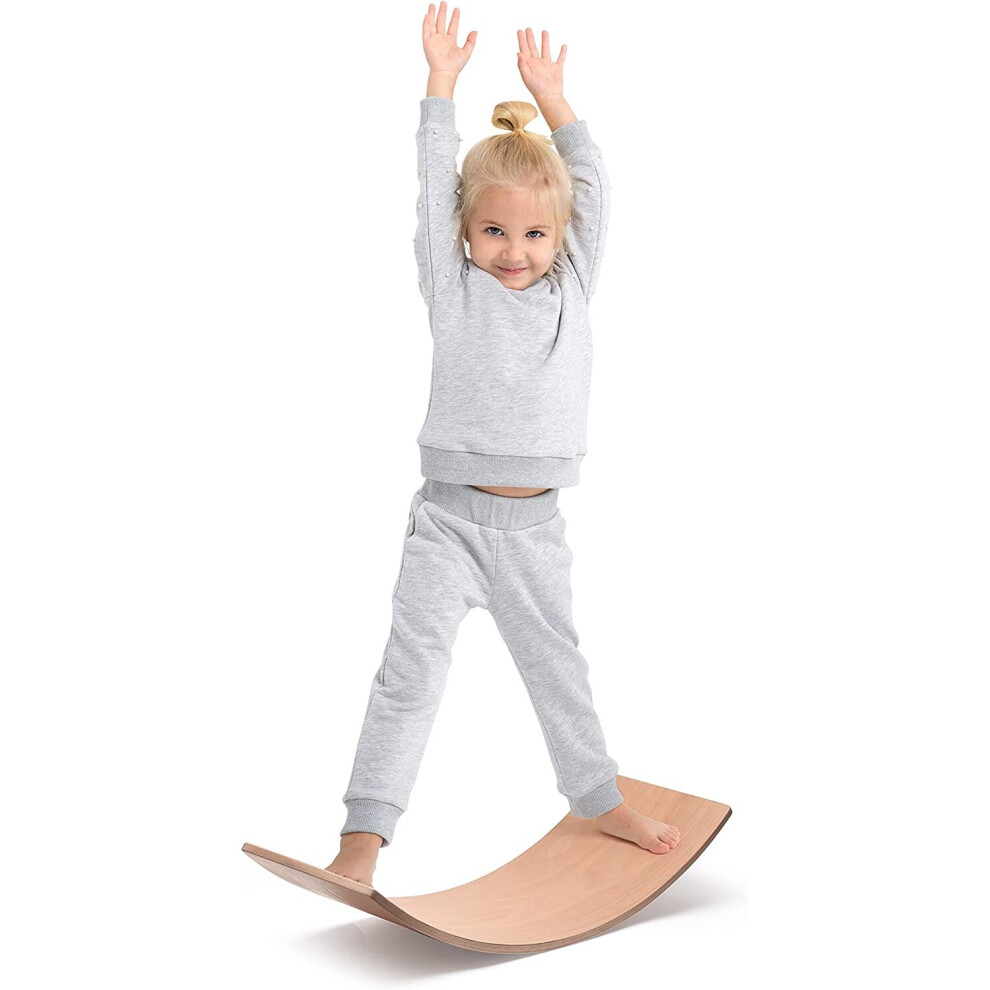 Kids Wooden Balance Board Toddler Wobble Board Kids Creative Training Balance Board Toy Fun Balance Learning Activity