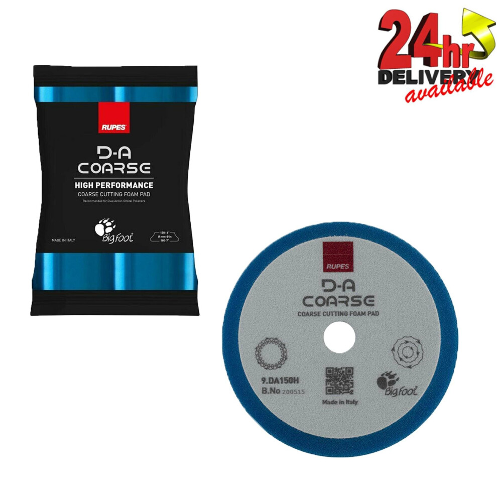 Rupes Bigfoot D-A Course High Performance Foam Compound Pad Blue 150mm
