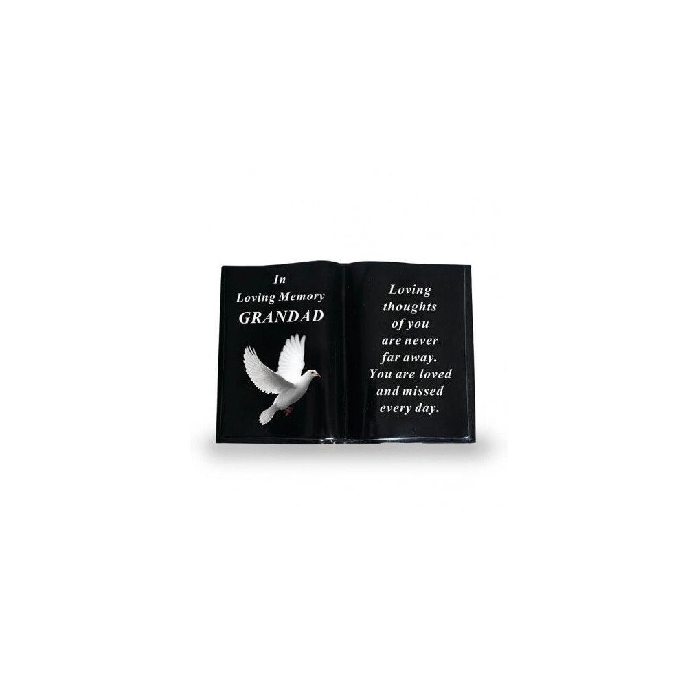 David Fischhoff Graveside Plaque Memorial Book With Dove Ornament - Grandad Black