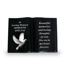 Graveside Plaque Memorial Black Book Dove Ornament - Someone Special