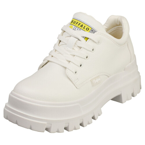 Buffalo (6.5) Buffalo Aspha Cls Vegan Womens Platform Boots in White