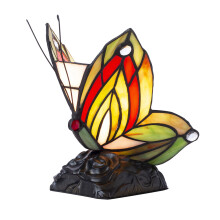 Tiffany by Tiff Table Lamp Butterfly Styled Base - Red, Black