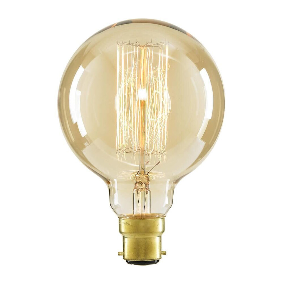 Litecraft Light Bulb B22 Bayonet Cap Squirrel Cage Filament Globe Gold