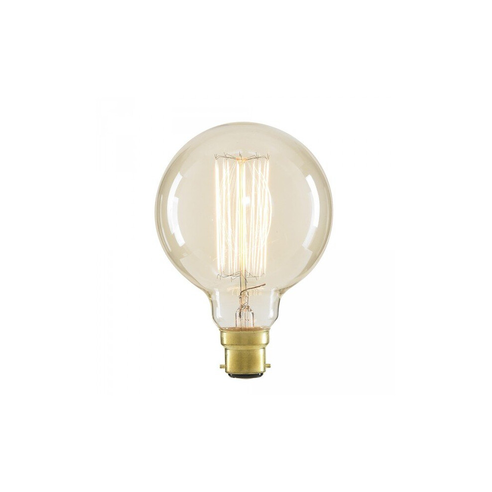 Litecraft Globe Light Bulb 40W B22 Bayonet Cap Squirrel Cage - Clear