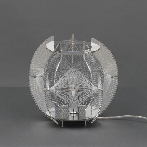Litecraft Spiro Table Lamp Wire String Ball Base - Polished Chrome 2