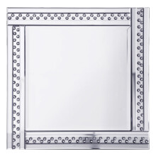 Litecraft Square Mirror With Crystal Effect Studs Frame - Silver
