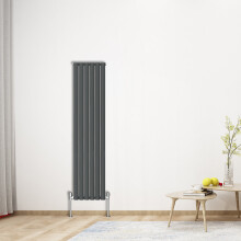 (Vertical 1600x354mm - Single) NRG Oval Column Designer Radiator Bathroom Central Heating Anthracite