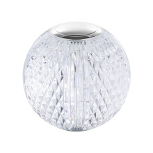 Visconte Tutti Table Lamp Cut Glass Globe Base Chargeable LED - Chrome