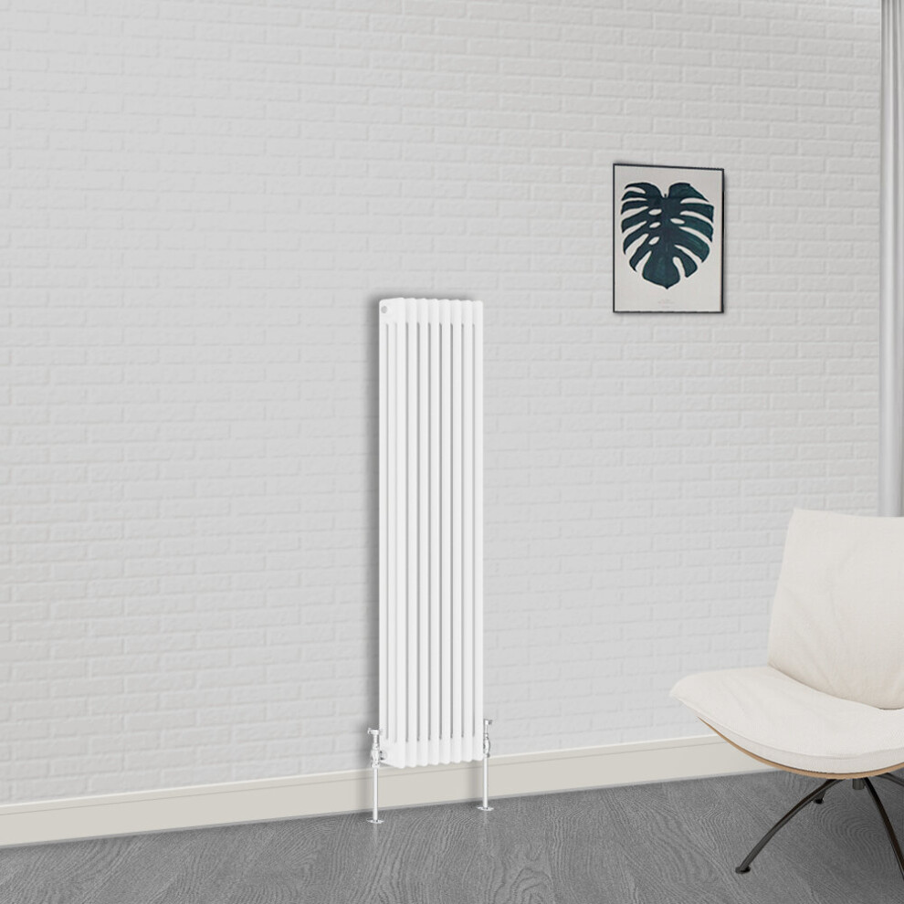 (1500 x 380mm-3 Column) NRG Traditional White Bathroom Cast Iron Radiator