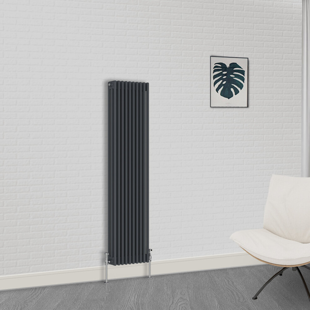 Nrg (1800 X 470Mm-3 Column) Traditional Cast Iron Style Radiator Anthracite