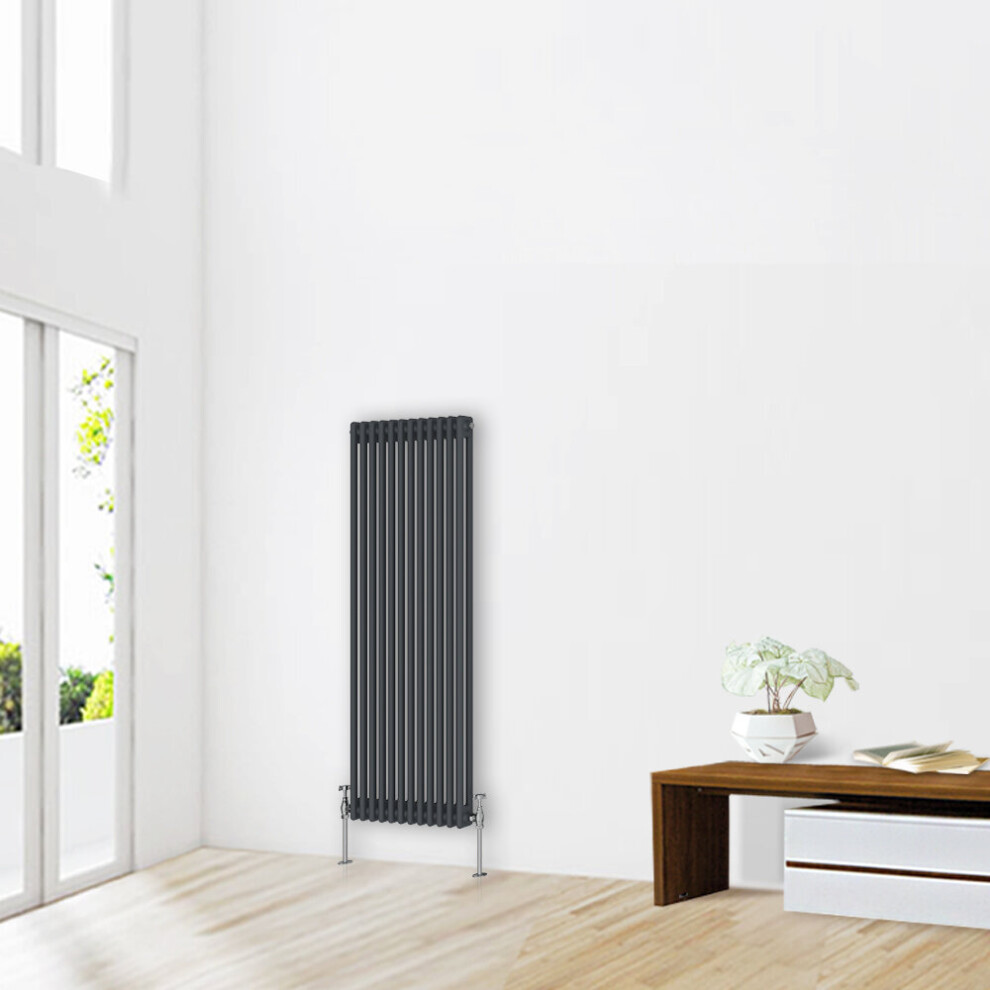 (1500 x 560mm-2 Column) NRG Traditional Anthracite Cast Iron Style Radiator