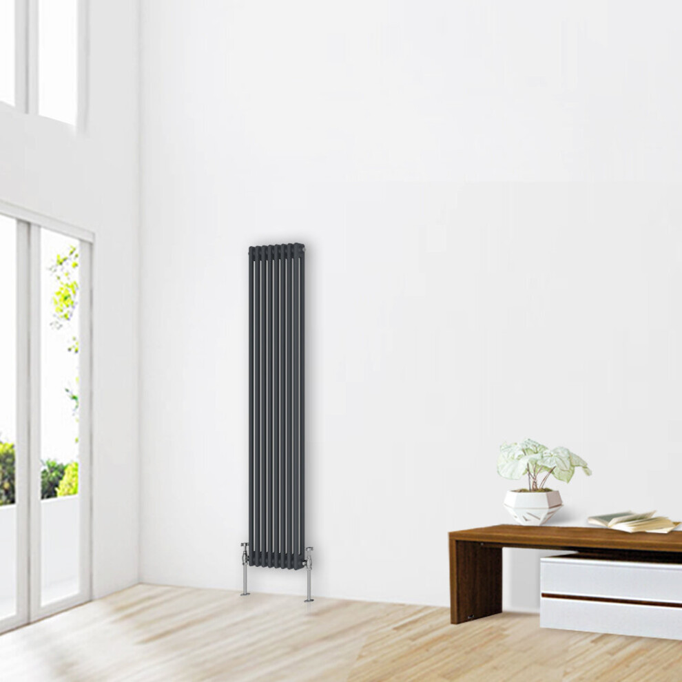 (1800 x 380mm-2 Column) NRG Traditional Anthracite Cast Iron Style Radiator