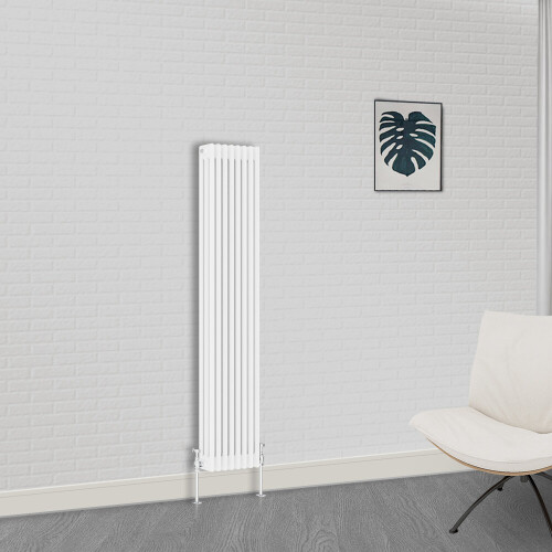 NRG (1800 x 380mm-3 Column) NRG Traditional White Bathroom Cast Iron Radiator