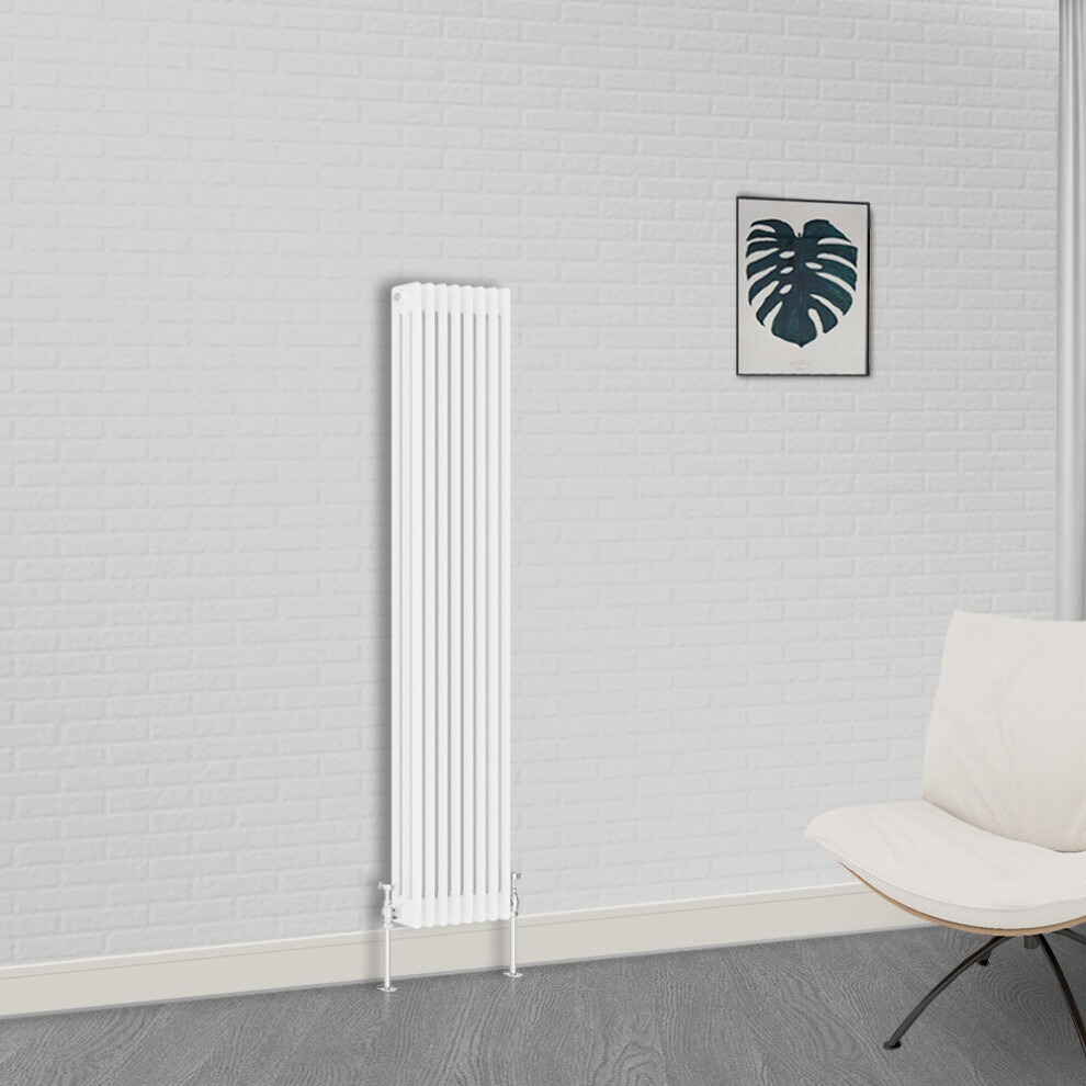 (1800 x 380mm-3 Column) NRG Traditional White Bathroom Cast Iron Radiator