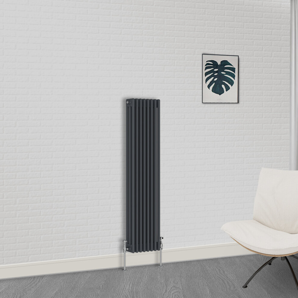 Nrg (1500 X 380Mm-3 Column) Traditional Cast Iron Style Radiator Anthracite