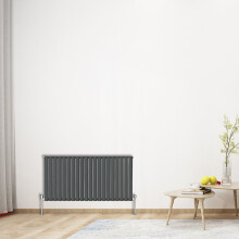 (Horizontal 600x1180mm - Single) NRG Oval Column Designer Radiator Bathroom Central Heating Anthracite