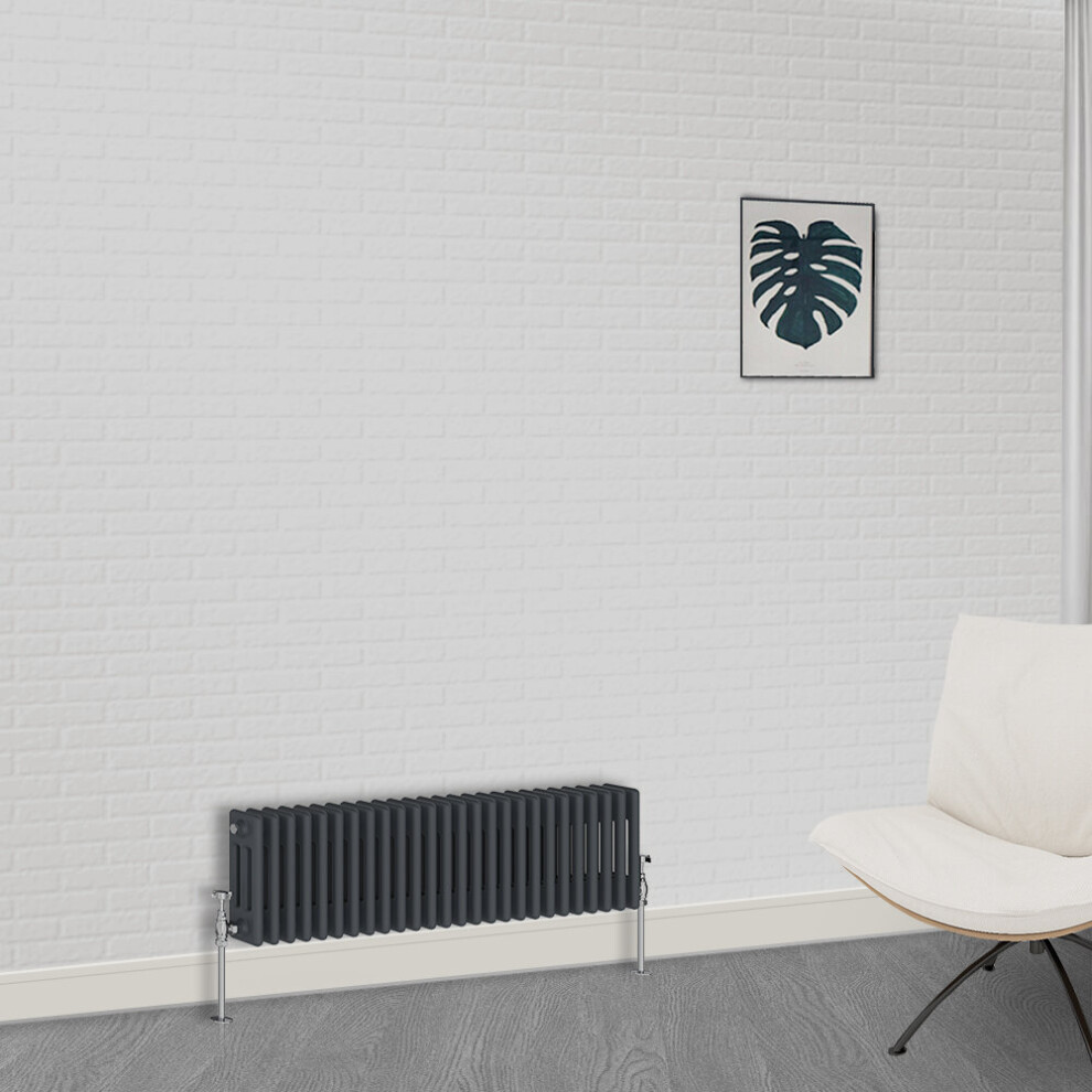 Nrg (300 X 1190Mm-3 Column) Traditional Anthracite Cast Iron Style Radiator