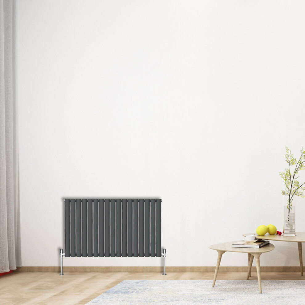 Nrg (Horizontal 600X1003mm - Single) Oval Column Designer Radiator Bathroom Central Heating Anthracite