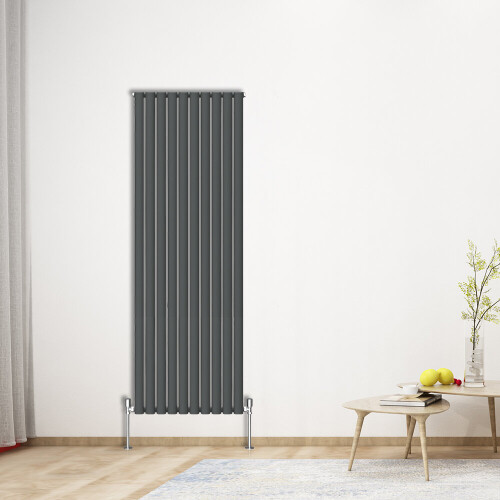 NRG (Vertical 1800x590mm - Single) NRG Oval Column Designer Radiator Bathroom Central Heating Anthracite