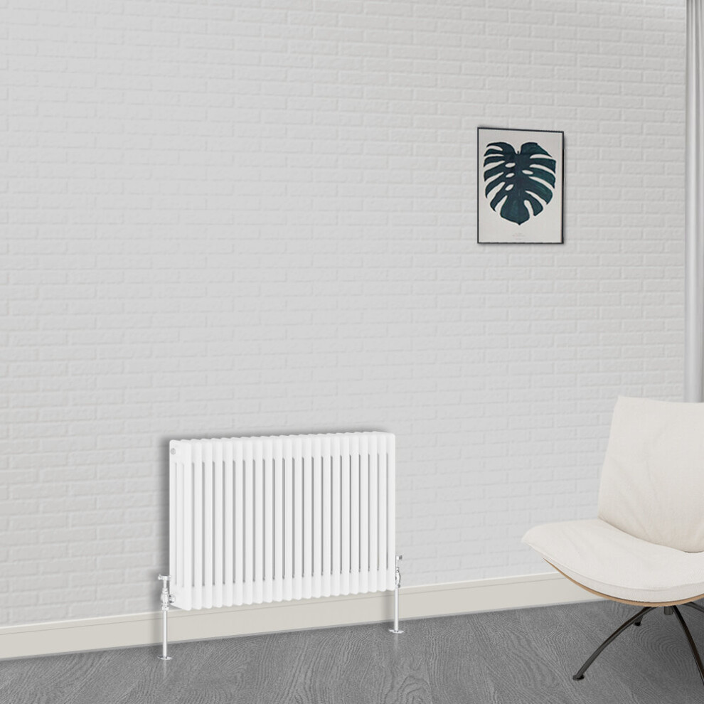 (600 x 1010mm-3 Column) NRG Traditional White Bathroom Cast Iron Radiator