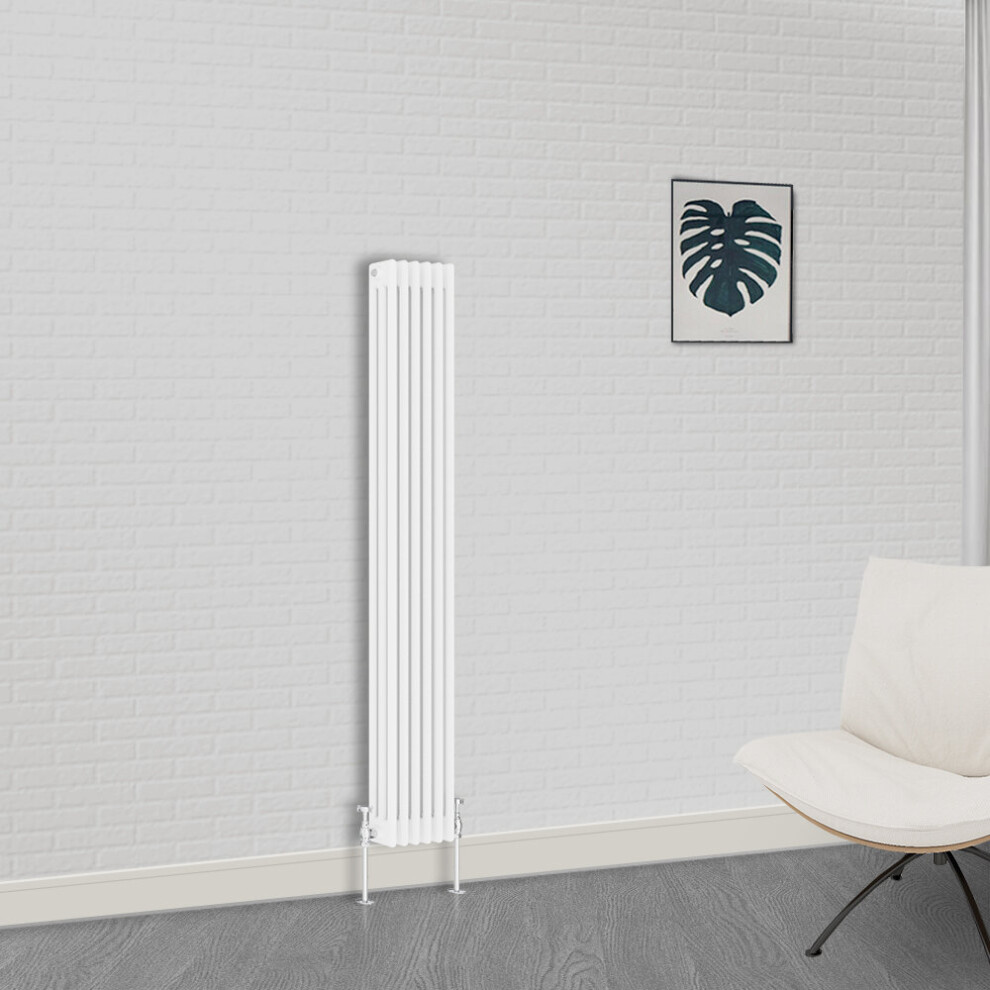 (1800 x 290mm-3 Column) NRG Traditional White Bathroom Cast Iron Radiator